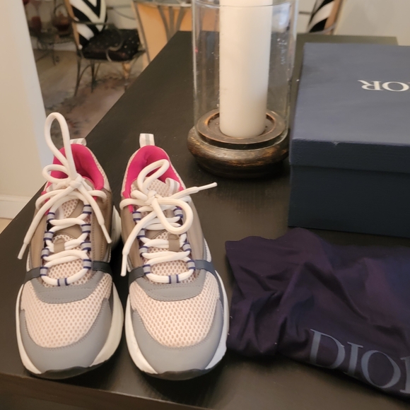 Dior Pink and Gray Athletic Shoes - Picture 1 of 9